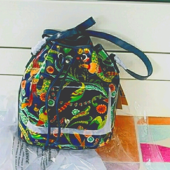 Patricia Nash Leather Drawstring Bucket Bag +pouch - Picture 2 of 15